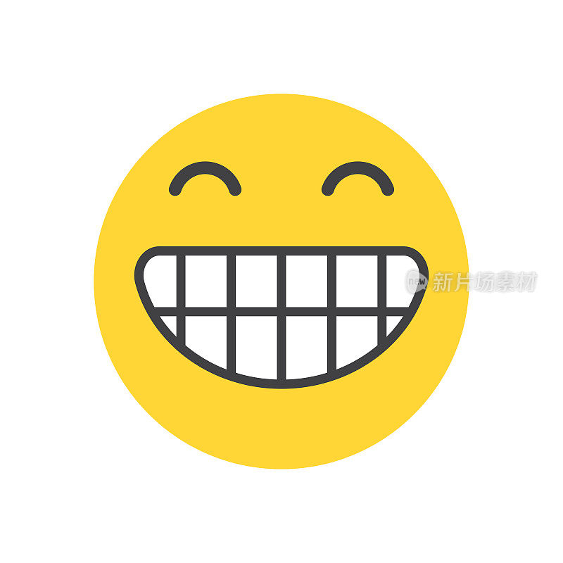 Eek Scoffer Smiley -表情符号图标。表情符号。微笑。情感。有趣的卡通。社交媒体。向量iluustration